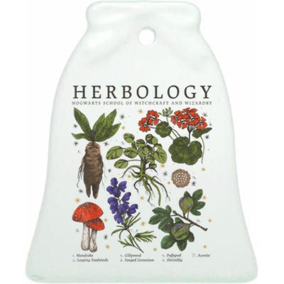 Herbology Plants Ceramic Bell Ornament