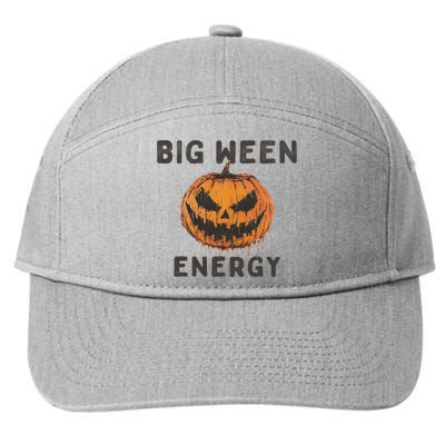 Halloween Pumpkin Head Big Ween Energy Spooky 7-Panel Snapback Hat