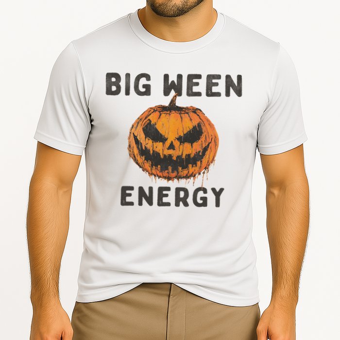 Halloween Pumpkin Head Big Ween Energy Spooky Cooling Performance Crew T-Shirt