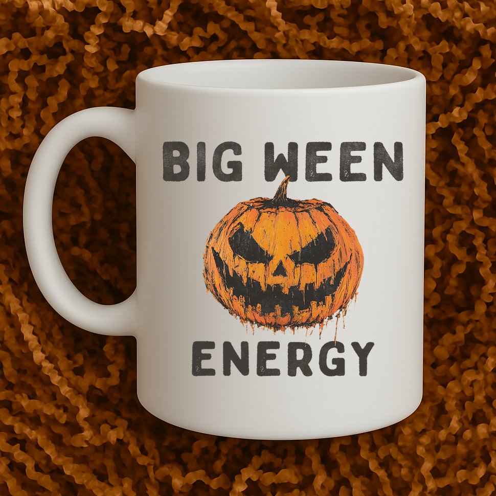 Halloween Pumpkin Head Big Ween Energy Spooky Mug