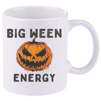 Halloween Pumpkin Head Big Ween Energy Spooky 11oz C Handle Ceramic Mug