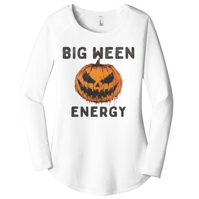 Halloween Pumpkin Head Big Ween Energy Spooky Women's Perfect Tri Tunic Long Sleeve Shirt