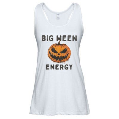 Halloween Pumpkin Head Big Ween Energy Spooky Ladies Essential Flowy Tank