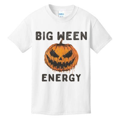 Halloween Pumpkin Head Big Ween Energy Spooky Kids T-Shirt