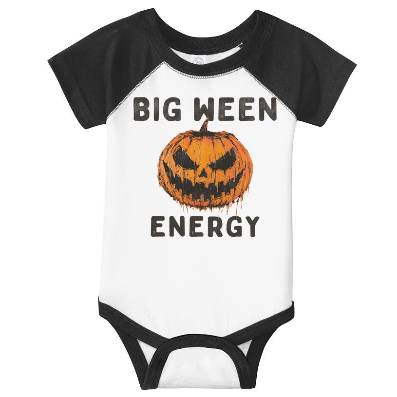 Halloween Pumpkin Head Big Ween Energy Spooky Infant Baby Jersey Bodysuit