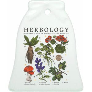 Herbology Plants Ceramic Bell Ornament