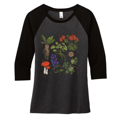 Herbology Plants Women's Tri-Blend 3/4-Sleeve Raglan Shirt