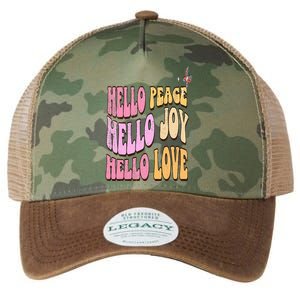 Hello Peace Hello Joy Hello Love Christian Faith Follower Legacy Tie Dye Trucker Hat