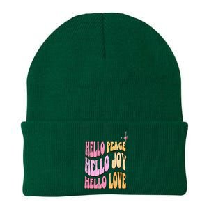 Hello Peace Hello Joy Hello Love Christian Faith Follower Knit Cap Winter Beanie