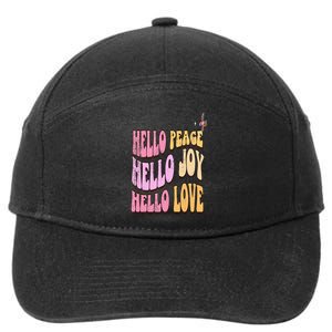 Hello Peace Hello Joy Hello Love Christian Faith Follower 7-Panel Snapback Hat