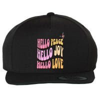 Hello Peace Hello Joy Hello Love Christian Faith Follower Wool Snapback Cap