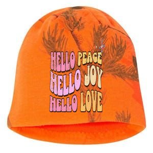 Hello Peace Hello Joy Hello Love Christian Faith Follower Kati - Camo Knit Beanie