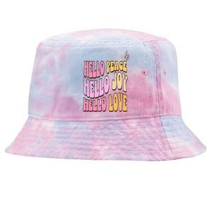 Hello Peace Hello Joy Hello Love Christian Faith Follower Tie-Dyed Bucket Hat