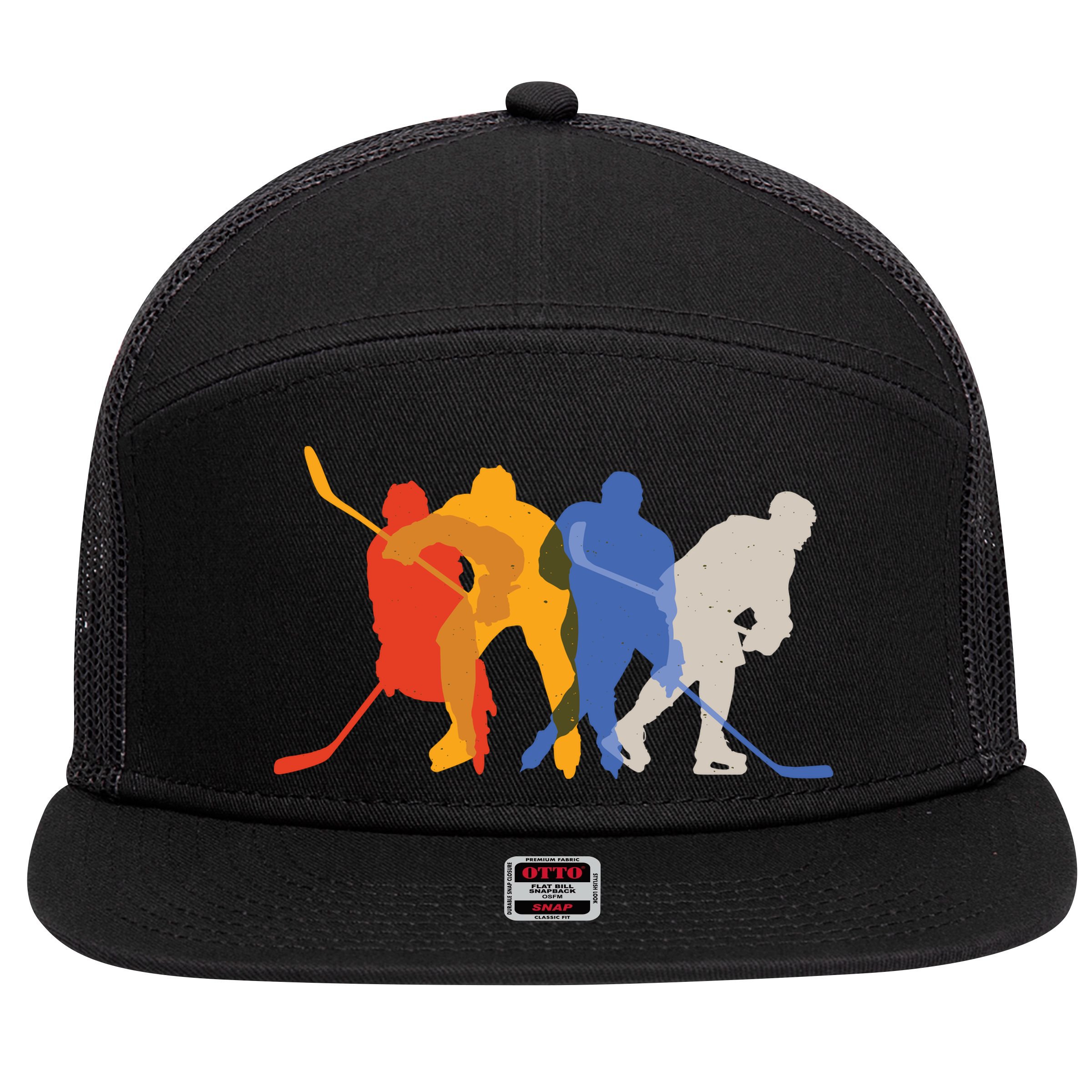 Hockey Players 7 Panel Mesh Trucker Snapback Hat