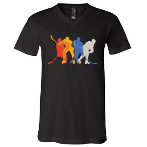 Hockey Players V-Neck T-Shirt