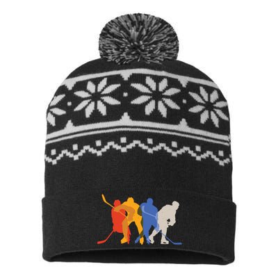 Hockey Players USA-Made Snowflake Beanie