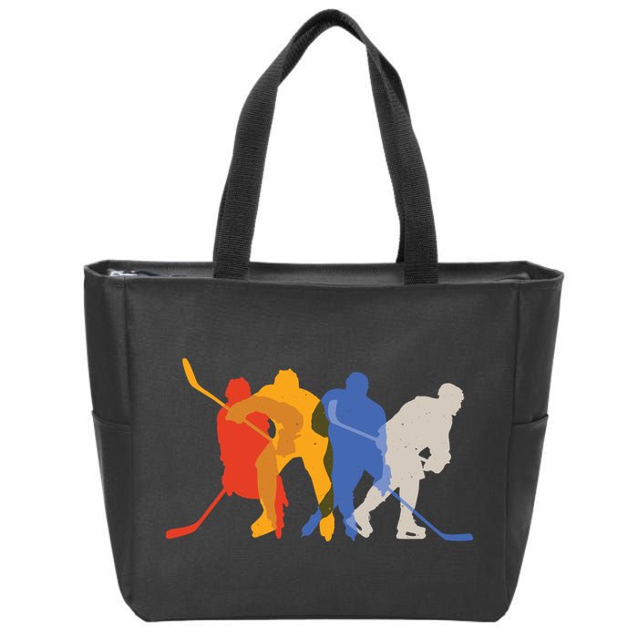 Hockey Players Zip Tote Bag