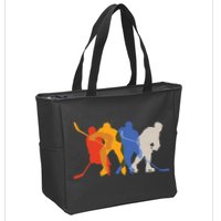 Hockey Players Zip Tote Bag