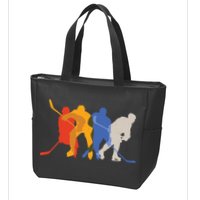 Hockey Players Zip Tote Bag