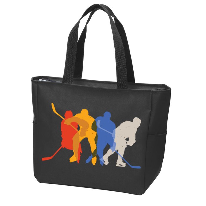 Hockey Players Zip Tote Bag
