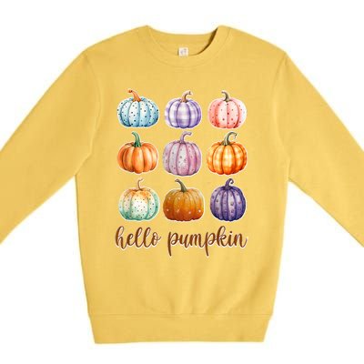 Hello Pumpkin Happy Halloween Premium Crewneck Sweatshirt