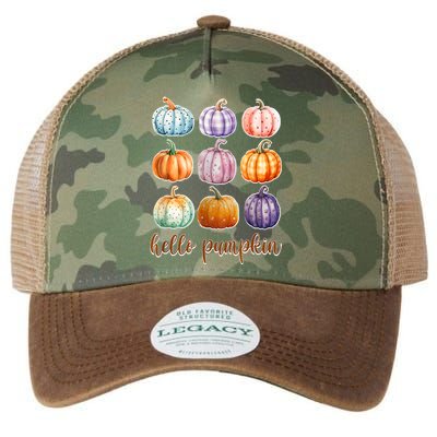 Hello Pumpkin Happy Halloween Legacy Tie Dye Trucker Hat