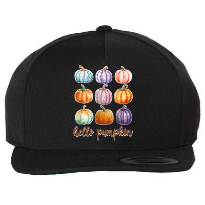 Hello Pumpkin Happy Halloween Wool Snapback Cap