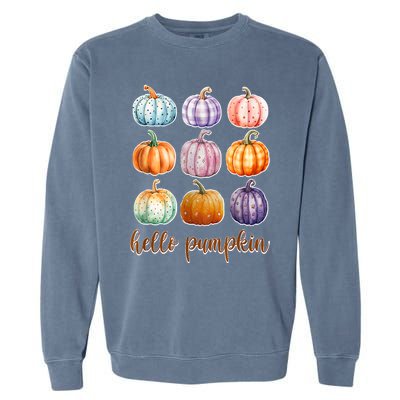 Hello Pumpkin Happy Halloween Garment-Dyed Sweatshirt