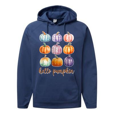 Hello Pumpkin Happy Halloween Performance Fleece Hoodie