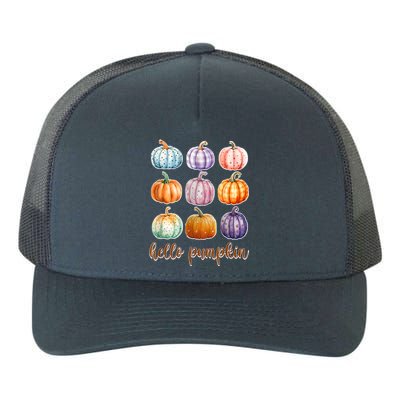 Hello Pumpkin Happy Halloween Yupoong Adult 5-Panel Trucker Hat