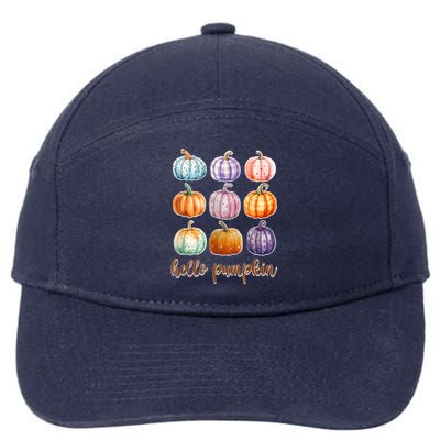 Hello Pumpkin Happy Halloween 7-Panel Snapback Hat