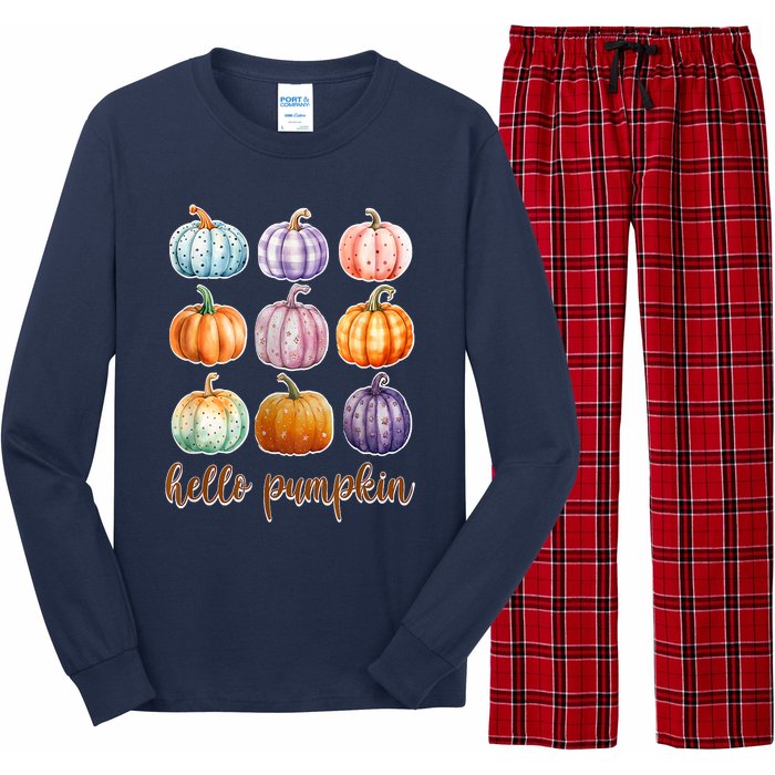 Hello Pumpkin Happy Halloween Long Sleeve Pajama Set