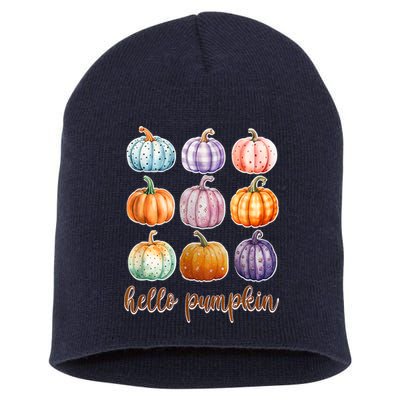 Hello Pumpkin Happy Halloween Short Acrylic Beanie