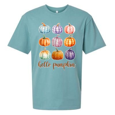 Hello Pumpkin Happy Halloween Sueded Cloud Jersey T-Shirt