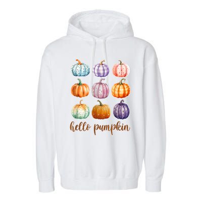 Hello Pumpkin Happy Halloween Garment-Dyed Fleece Hoodie