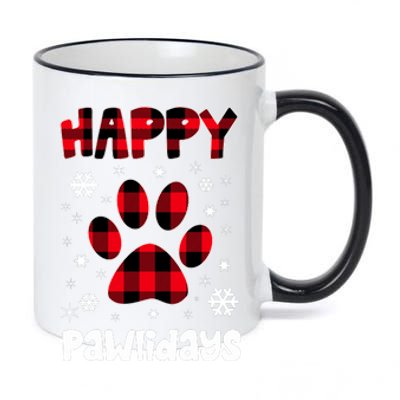 Happy Pawlidays 11oz Black Color Changing Mug