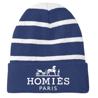 HOMIES PARIS Striped Beanie with Solid Band