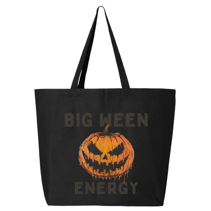Halloween Pumpkin Head Big Ween Energy Spooky 25L Jumbo Tote
