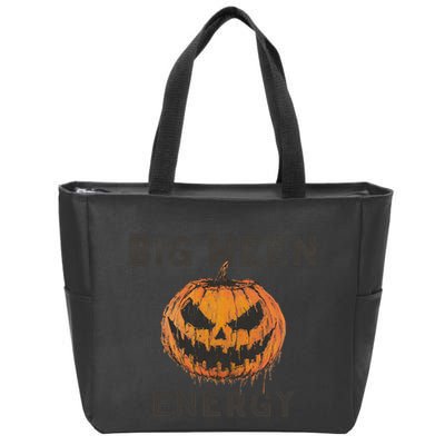 Halloween Pumpkin Head Big Ween Energy Spooky Zip Tote Bag