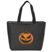 Halloween Pumpkin Head Big Ween Energy Spooky Zip Tote Bag
