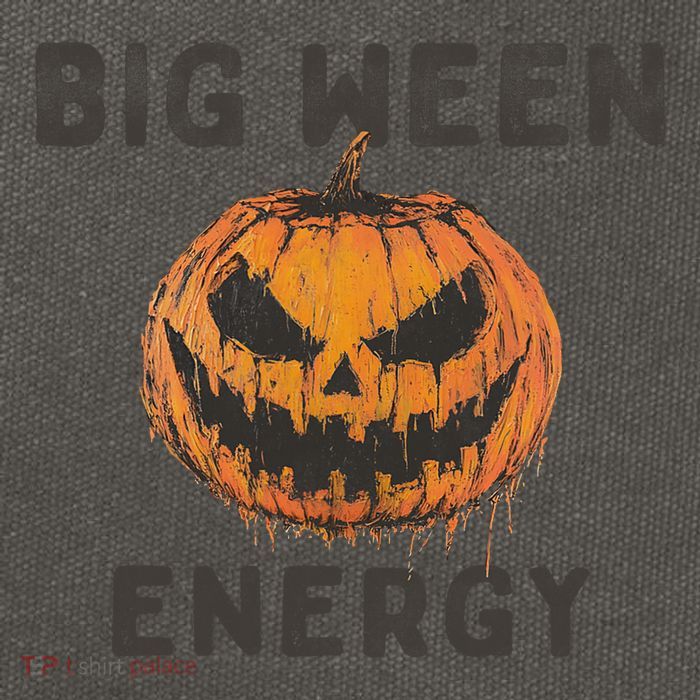 Halloween Pumpkin Head Big Ween Energy Spooky Cotton Canvas Backpack
