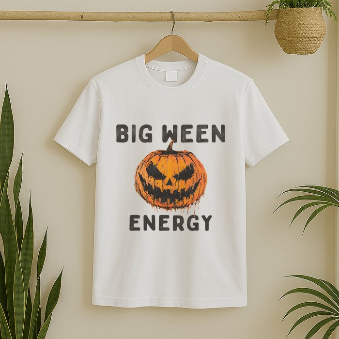 Halloween Pumpkin Head Big Ween Energy Spooky T-Shirt