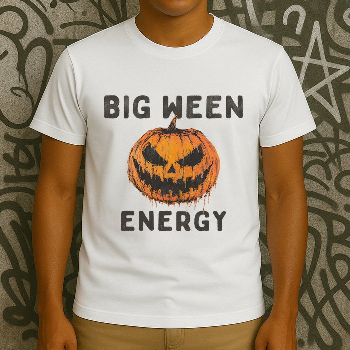 Halloween Pumpkin Head Big Ween Energy Spooky T-Shirt