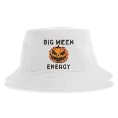 Halloween Pumpkin Head Big Ween Energy Spooky Sustainable Bucket Hat