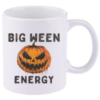 Halloween Pumpkin Head Big Ween Energy Spooky 11oz C Handle Ceramic Mug