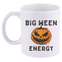 Halloween Pumpkin Head Big Ween Energy Spooky 11oz C Handle Ceramic Mug
