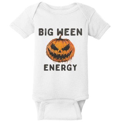 Halloween Pumpkin Head Big Ween Energy Spooky Baby Bodysuit