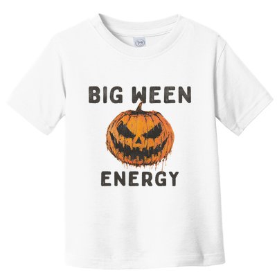 Halloween Pumpkin Head Big Ween Energy Spooky Toddler T-Shirt