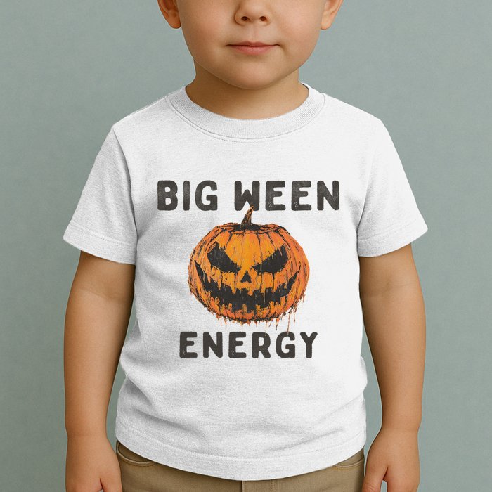 Halloween Pumpkin Head Big Ween Energy Spooky Toddler T-Shirt
