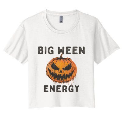 Halloween Pumpkin Head Big Ween Energy Spooky Crop Top